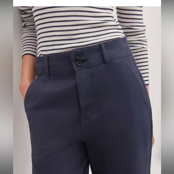 Everlane Organic Wide Leg Pant - Navy (see description for minor damage details) - Picture 3 of 8